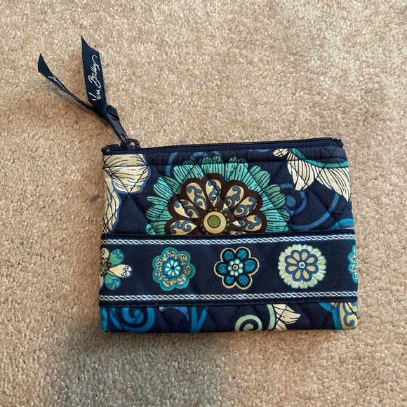 Vera Bradley coin purse, navy blue with flowers - Picture 3 of 3